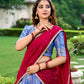 Lorenvalley Royal Blue Kanchipuram Zari Weaving Work Lehenga Choli with Dupatta | Swadesiicart