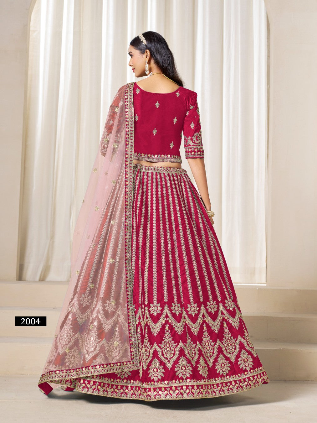 Anaita Red Heavy Embroidered Art Silk Designer Lehenga Choli