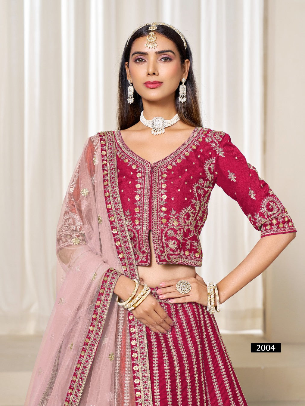 Anaita Red Heavy Embroidered Art Silk Designer Lehenga Choli