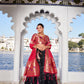 Lorenvalley Black Jacquard Silk Paithani Weaving Zari Work with Lace Touch Up Lehenga Choli with Dupatta | Swadesiicart