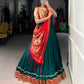 Lorenvalley Fashion Green Vichitra Silk Zari Weaving With Lace Border Lehenga Choli with Dupatta | Swadesiicart