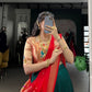 Lorenvalley Fashion Green Vichitra Silk Zari Weaving With Lace Border Lehenga Choli with Dupatta | Swadesiicart