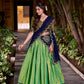 Lorenvalley Fashion Seagreen Kanchipuram Zari Weaving Work Lehenga Choli with Dupatta - Swadesiicart