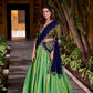 Lorenvalley Fashion Seagreen Kanchipuram Zari Weaving Work Lehenga Choli with Dupatta - Swadesiicart