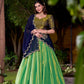Lorenvalley Fashion Seagreen Kanchipuram Zari Weaving Work Lehenga Choli with Dupatta - Swadesiicart