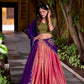 Lorenvalley Fashion Pink Kanchipuram Zari Weaving Work Lehenga Choli with Dupatta - Swadesiicart