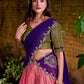 Lorenvalley Fashion Pink Kanchipuram Zari Weaving Work Lehenga Choli with Dupatta - Swadesiicart