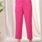 Vaasva Women Rani Cotton Flax Solid Straight Pants | Swadesiicart