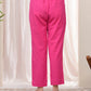 Vaasva Women Rani Cotton Flax Solid Straight Pants | Swadesiicart