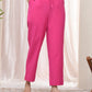 Vaasva Women Rani Cotton Flax Solid Straight Pants | Swadesiicart