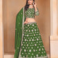 Anaita Green Embroidered Heavy Organza Designer Lehenga With Blouse