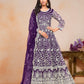 Anaita Purple Embroidered Net Anarkali Suit