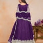 Anaita Purple Embroidered Net Anarkali Suit