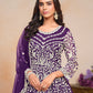 Anaita Purple Embroidered Net Anarkali Suit