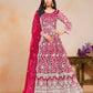 Anaita Magenta Embroidered Net Anarkali Suit
