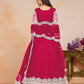 Anaita Magenta Embroidered Net Anarkali Suit