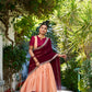 Lorenvalley Peach Zari Chex with Zari Weaving Work Lehenga Choli with Dupatta | Swadesiicart
