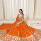 Anaita Orange Embroidered Art Silk Designer Lehenga Choli