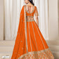Anaita Orange Embroidered Art Silk Designer Lehenga Choli