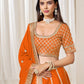 Anaita Orange Embroidered Art Silk Designer Lehenga Choli