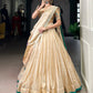 Lorenvalley Fashion Cream Shimmer Paithani Zari Weaving Work Lehenga Choli with Dupatta - Swadesiicart