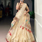 Lorenvalley Fashion Cream Shimmer Paithani Zari Weaving Work Lehenga Choli with Dupatta - Swadesiicart