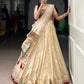 Lorenvalley Fashion Cream Shimmer Paithani Zari Weaving Work Lehenga Choli with Dupatta - Swadesiicart
