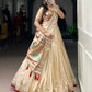 Lorenvalley Fashion Cream Shimmer Paithani Zari Weaving Work Lehenga Choli with Dupatta - Swadesiicart