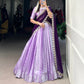 Lorenvalley Lavender Jacquard Silk weaving work Lehenga Choli with Dupatta | Swadesiicart