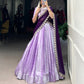 Lorenvalley Lavender Jacquard Silk weaving work Lehenga Choli with Dupatta | Swadesiicart