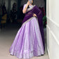 Lorenvalley Lavender Jacquard Silk weaving work Lehenga Choli with Dupatta | Swadesiicart