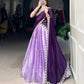 Lorenvalley Lavender Jacquard Silk weaving work Lehenga Choli with Dupatta | Swadesiicart