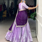 Lorenvalley Lavender Jacquard Silk weaving work Lehenga Choli with Dupatta | Swadesiicart