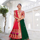 Lorenvalley Green Vichitra Silk Plain with Paithani lace border Lehenga Choli | Swadesiicart