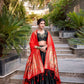 Lorenvalley Black Jacquard Silk Paithani Zari Weaving Work Lehenga Choli with Dupatta | Swadesiicart