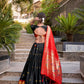 Lorenvalley Black Jacquard Silk Paithani Zari Weaving Work Lehenga Choli with Dupatta | Swadesiicart