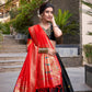 Lorenvalley Black Jacquard Silk Paithani Zari Weaving Work Lehenga Choli with Dupatta | Swadesiicart
