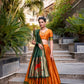 Lorenvalley Orange Jacquard Silk Paithani Zari Weaving Work Lehenga Choli with Dupatta | Swadesiicart