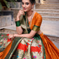 Lorenvalley Orange Jacquard Silk Paithani Zari Weaving Work Lehenga Choli with Dupatta | Swadesiicart