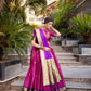 Lorenvalley Pink Jacquard Silk Paithani Zari Weaving Work Lehenga Choli with Dupatta | Swadesiicart