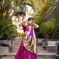 Lorenvalley Pink Jacquard Silk Paithani Zari Weaving Work Lehenga Choli with Dupatta | Swadesiicart
