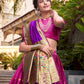 Lorenvalley Pink Jacquard Silk Paithani Zari Weaving Work Lehenga Choli with Dupatta | Swadesiicart