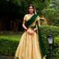 Lorenvalley Fashion Cream Kanchipuram Zari Weaving Work Lehenga Choli with Dupatta - Swadesiicart
