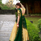 Lorenvalley Fashion Cream Kanchipuram Zari Weaving Work Lehenga Choli with Dupatta - Swadesiicart