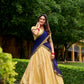 Lorenvalley Fashion Cream Kanchipuram Zari Weaving Work Lehenga Choli with Dupatta - Swadesiicart