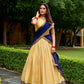 Lorenvalley Fashion Cream Kanchipuram Zari Weaving Work Lehenga Choli with Dupatta - Swadesiicart