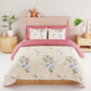 BIANCA Yellow & Blue Floral 186 TC King Bedsheet with 2 Pillow Covers - Swadesiicart