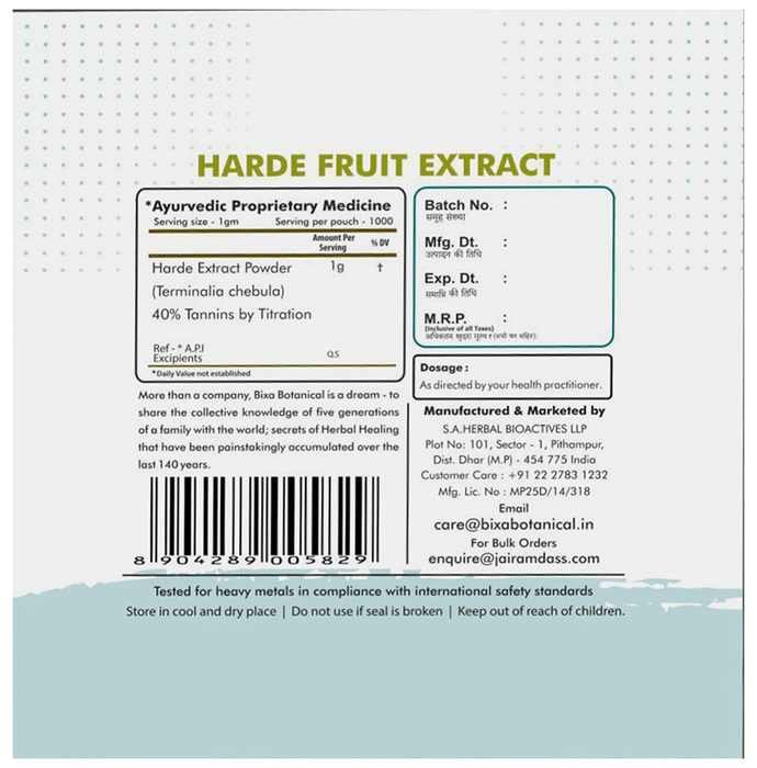 Bixa Botanical Harda Fruit Extract Powder | Swadesiicart