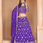 Anaita Lavender Embroidered Heavy Organza Designer Lehenga With Blouse