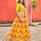 Anaita Yellow Art Silk Lehenga Choli With Tabby Silk Print